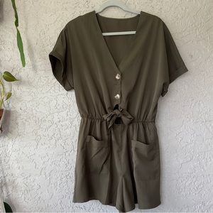 Army green romper